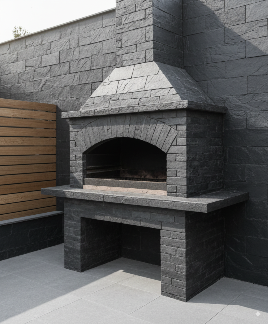Modern Dark Stone BBQ